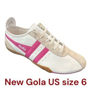 Gola Women`s Trainer U.S. 6 U.S. euro 37 Color White with pink trim New.